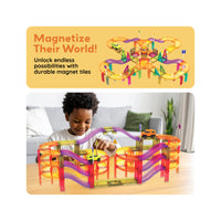 PicassoTiles 60pc Mini Magnetic Tile Race Track Set