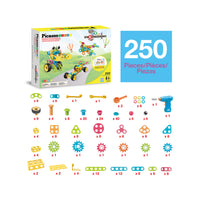 PicassoTiles Engineering Construction Set with Toy Power Drill - 250 Pieces