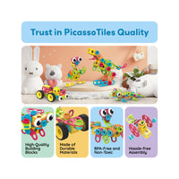 PicassoTiles Engineering Construction Set with Toy Power Drill - 250 Pieces