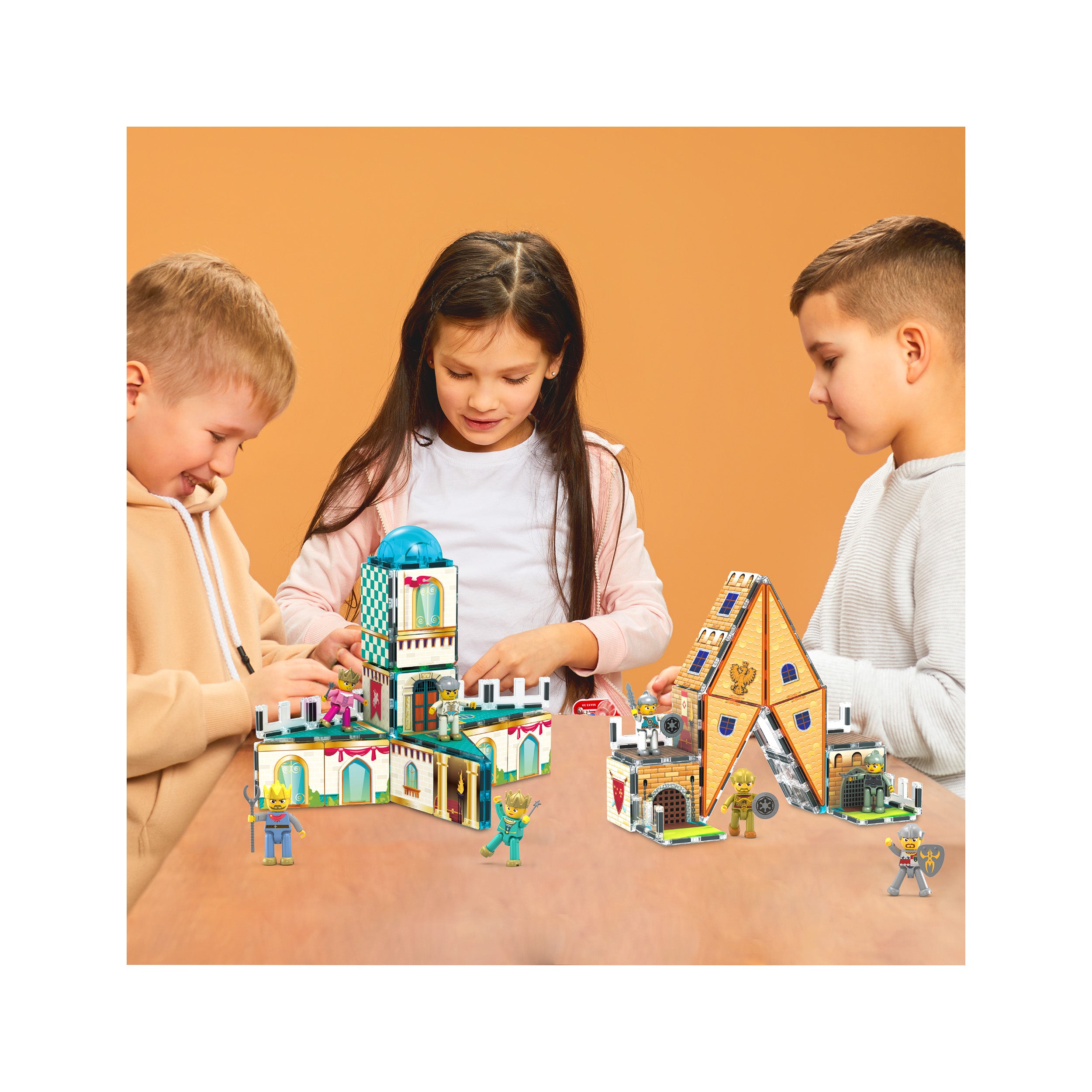 PicassoTiles 2-in-1 Magnetic Tile Castle Themed Adventure Set