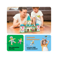 PicassoTiles 2-in-1 Magnetic Tile Castle Themed Adventure Set