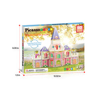 PicassoTiles 60pc Magnetic Tile Princess Castle Set