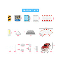 PicassoTiles Magnetic Racetrack Stadium Construction with trucks and accessories