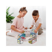 PicassoTiles Magnetic Racetrack Stadium Construction with trucks and accessories