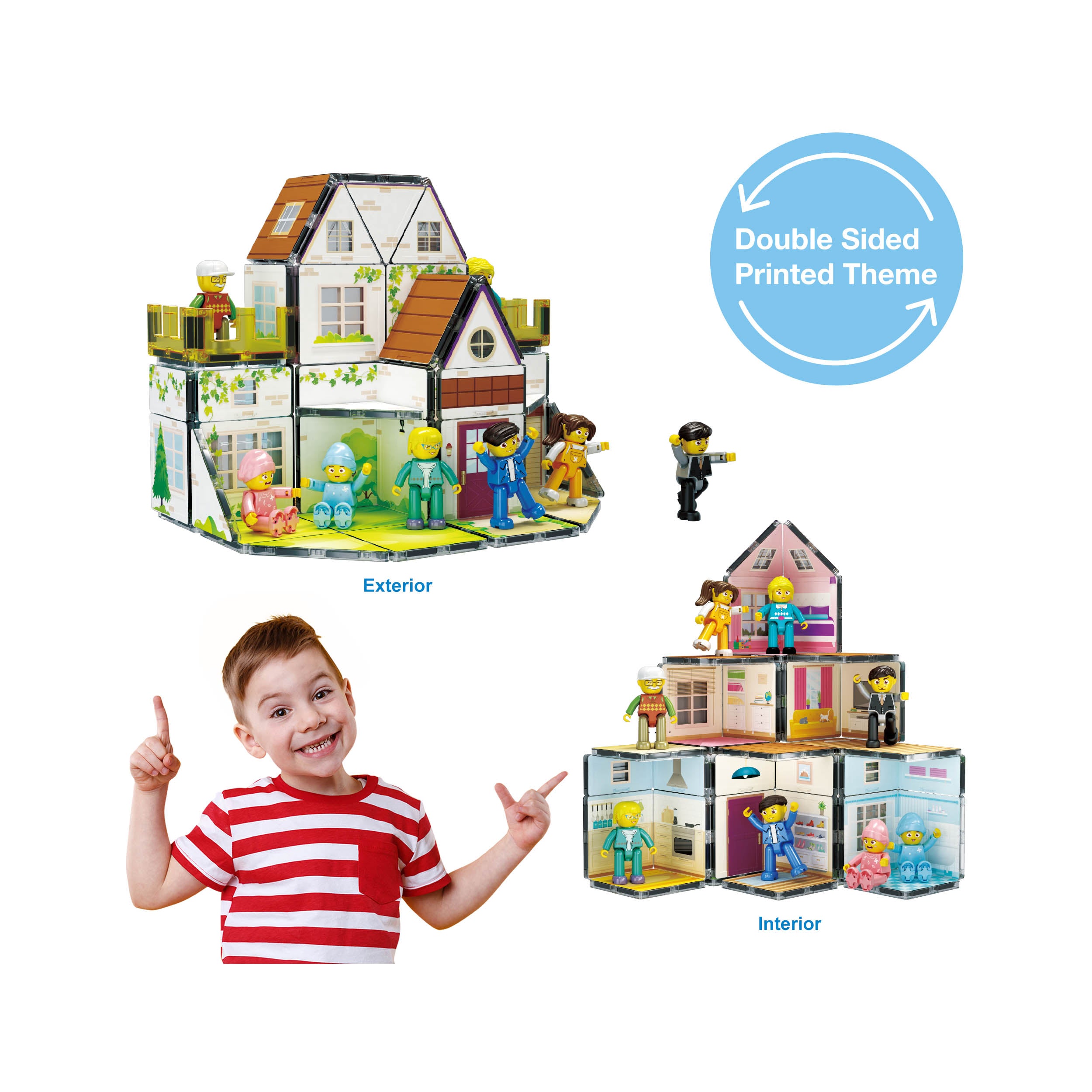 PicassoTiles Family Doll House with Character Action Figures