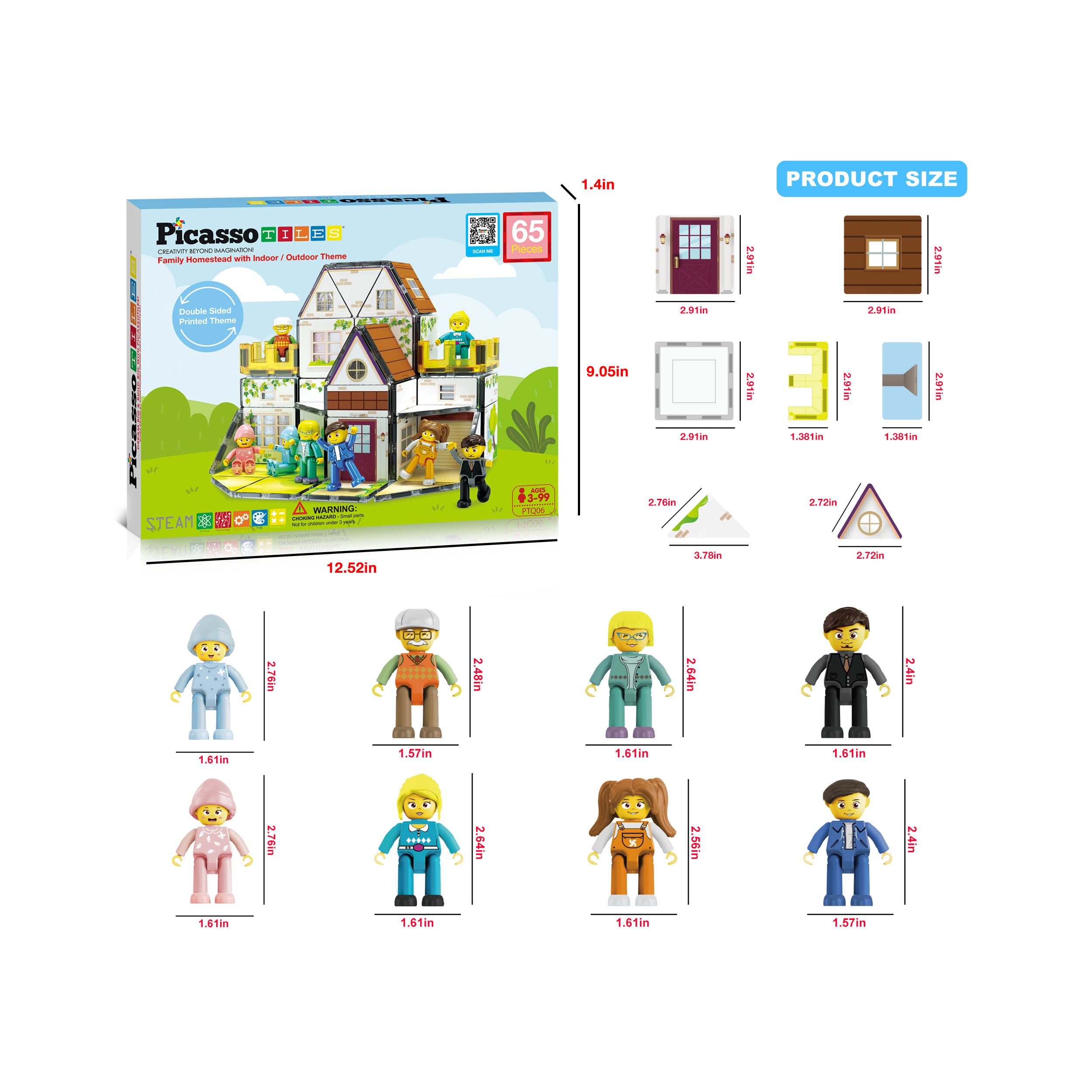 PicassoTiles Family Doll House with Character Action Figures