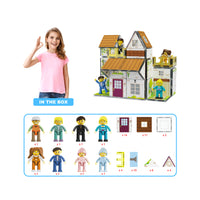 PicassoTiles Family Doll House with Character Action Figures