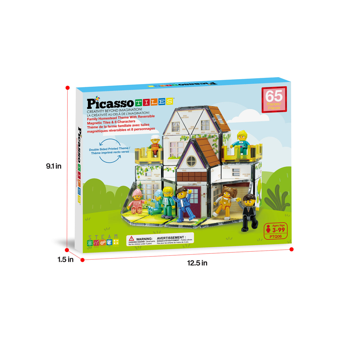 PicassoTiles Magnetic Tiles Family Doll House Set