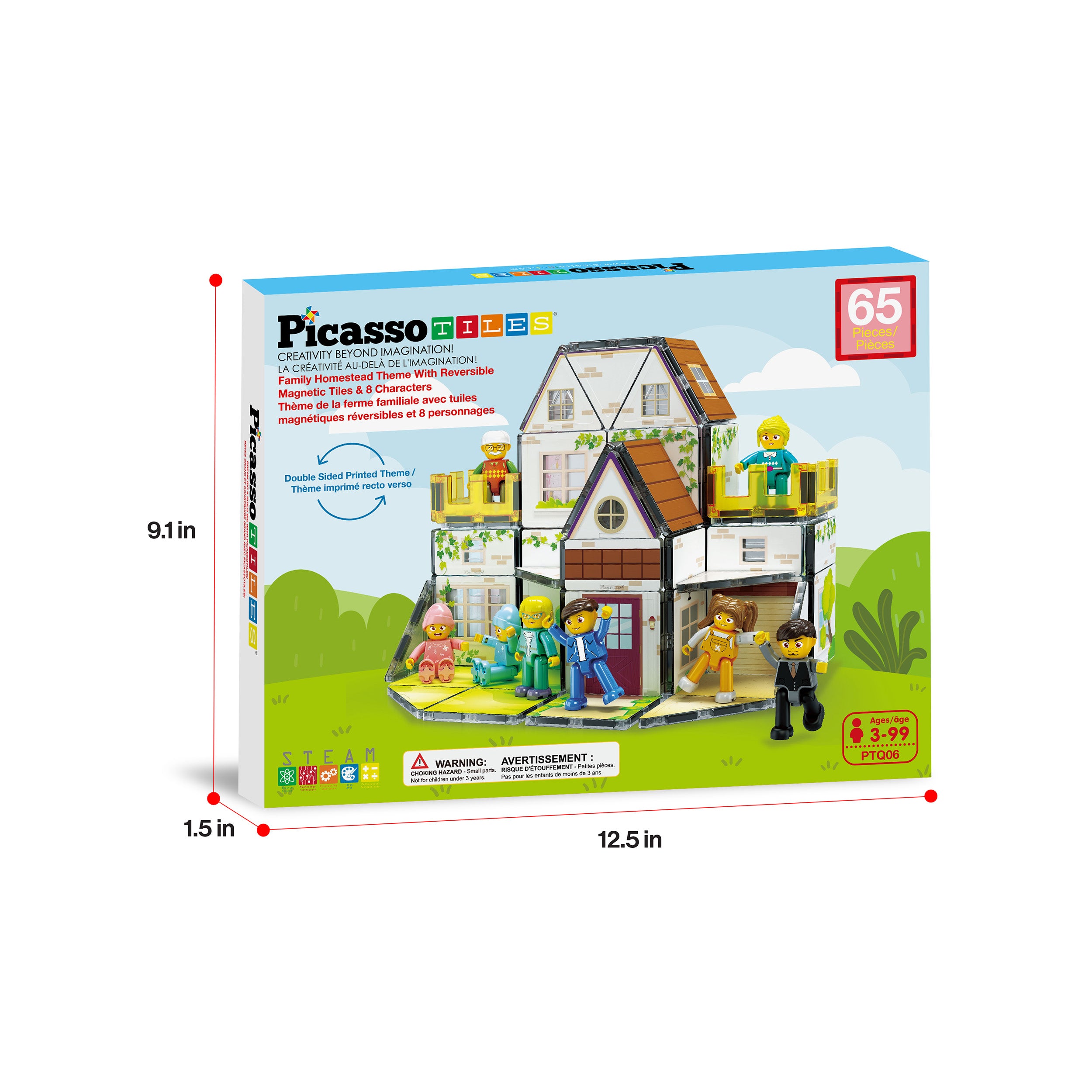 PicassoTiles Magnetic Tiles Family Doll House Set
