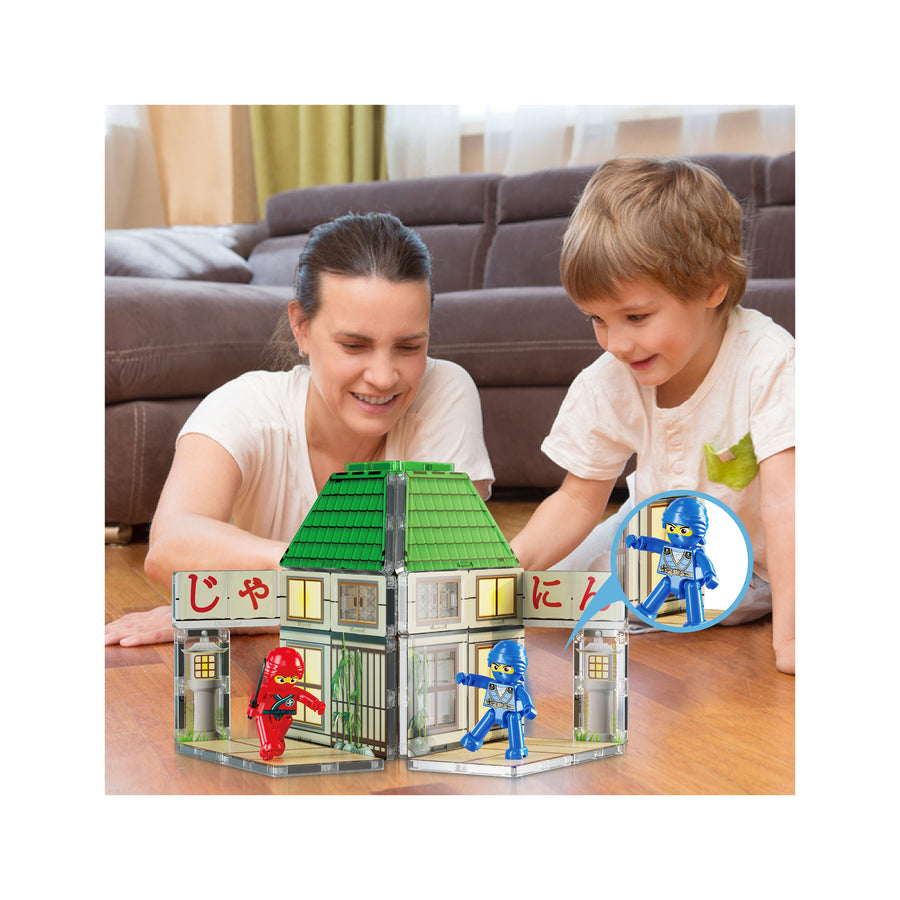 PicassoTiles Magnetic Tile Ninja Dojo Martial Arts Adventure Set