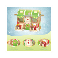 PicassoTiles Magnetic Tiles Christmas Cottage Set with Character Action Figures - 50 Pieces