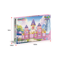 Picasso mini Toys 'Princess Castle' jigsaw puzzle box shown on a white background with red dimension lines indicating 9.1 inches height, 12.