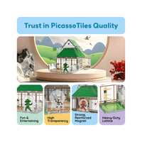 PicassoTiles Ninja Dojo Magnetic Tile Set 58pc
