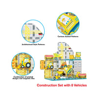 PicassoTiles Construction Adventure Magnet Tile Set with Action Figures