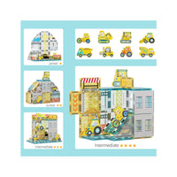 PicassoTiles Construction Adventure Magnet Tile Set with Action Figures