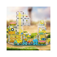 PicassoTiles Construction Adventure Magnet Tile Set with Action Figures
