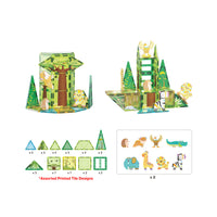 PicassoTiles Safari Magnet Tile Building Blocks with 8 Magnetic Animals