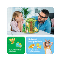 PicassoTiles Safari Magnet Tile Building Blocks with 8 Magnetic Animals