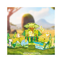 PicassoTiles Safari Magnet Tile Building Blocks with 8 Magnetic Animals