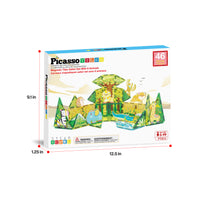 PicassoTiles Safari Magnet Tile Building Blocks with 8 Magnetic Animals