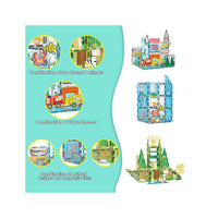 PicassoTiles 3-in-1 Magnetic Tiles Aquarium, Safari, and Metro Set -150 Pieces