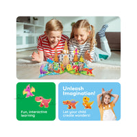 PicassoTiles Dino World Magnetic Tiles Adventure Set - 38 Pieces