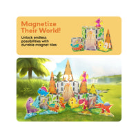PicassoTiles Dino World Magnetic Tiles Adventure Set - 38 Pieces