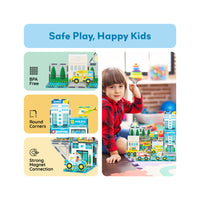 PicassoTiles Metro City Magnetic Marvels Playset