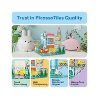 PicassoTiles Metro City Magnetic Marvels Playset