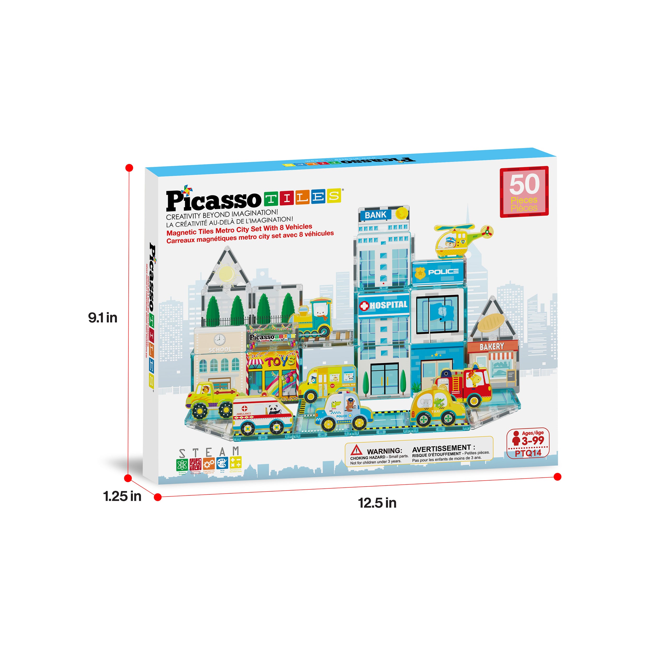 PicassoTiles Metro City Magnetic Marvels Playset