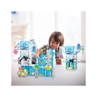 PicassoTiles 52 Piece Aquarium Marine World Magnet Tile Set with Oceanic Characters