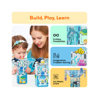 PicassoTiles 52 Piece Aquarium Marine World Magnet Tile Set with Oceanic Characters