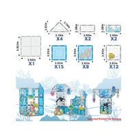 PicassoTiles 52 Piece Aquarium Marine World Magnet Tile Set with Oceanic Characters