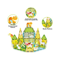 PicassoTiles Farm Animal Magnet Tile Building Blocks with Magnetic Characters