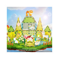 PicassoTiles Farm Animal Magnet Tile Building Blocks with Magnetic Characters