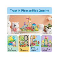 PicassoTiles Magnet Tiles 26pcs Building Blocks Dinosaur World Themed Playset