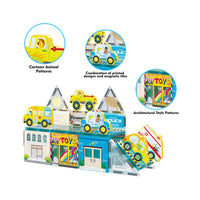 PicassoTiles Metro City Magnetic Tile Playset