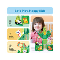 PicassoTiles 26 Piece Forest Animal Magnet Tile Building Blocks Set
