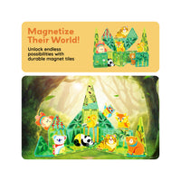PicassoTiles 26 Piece Forest Animal Magnet Tile Building Blocks Set
