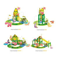 PicassoTiles Magnetic Dinosaur Race Car Track Building Tile Set