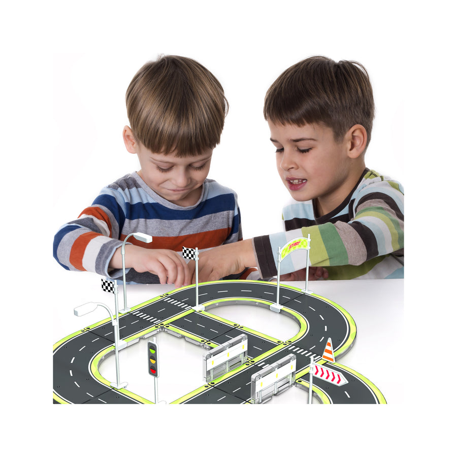 PicassoTiles Magnet Racetrack Building Toy Set with Accessories