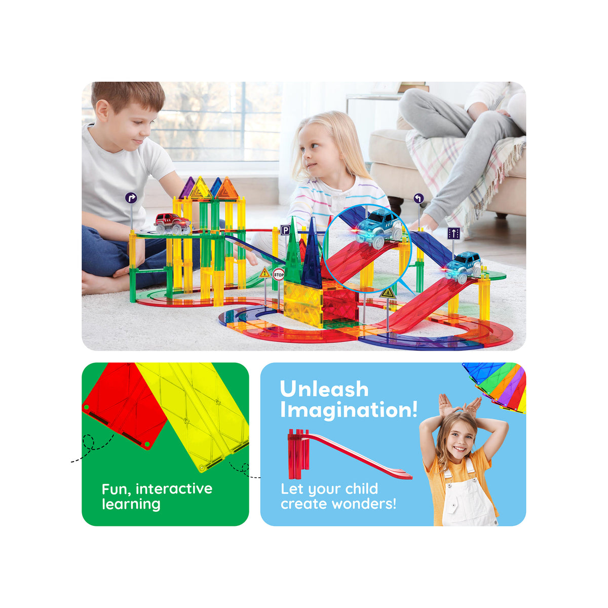 Magnet Build Ramps Magnetic Race Track Expansion Set 6pc Ramps | PicassoTiles