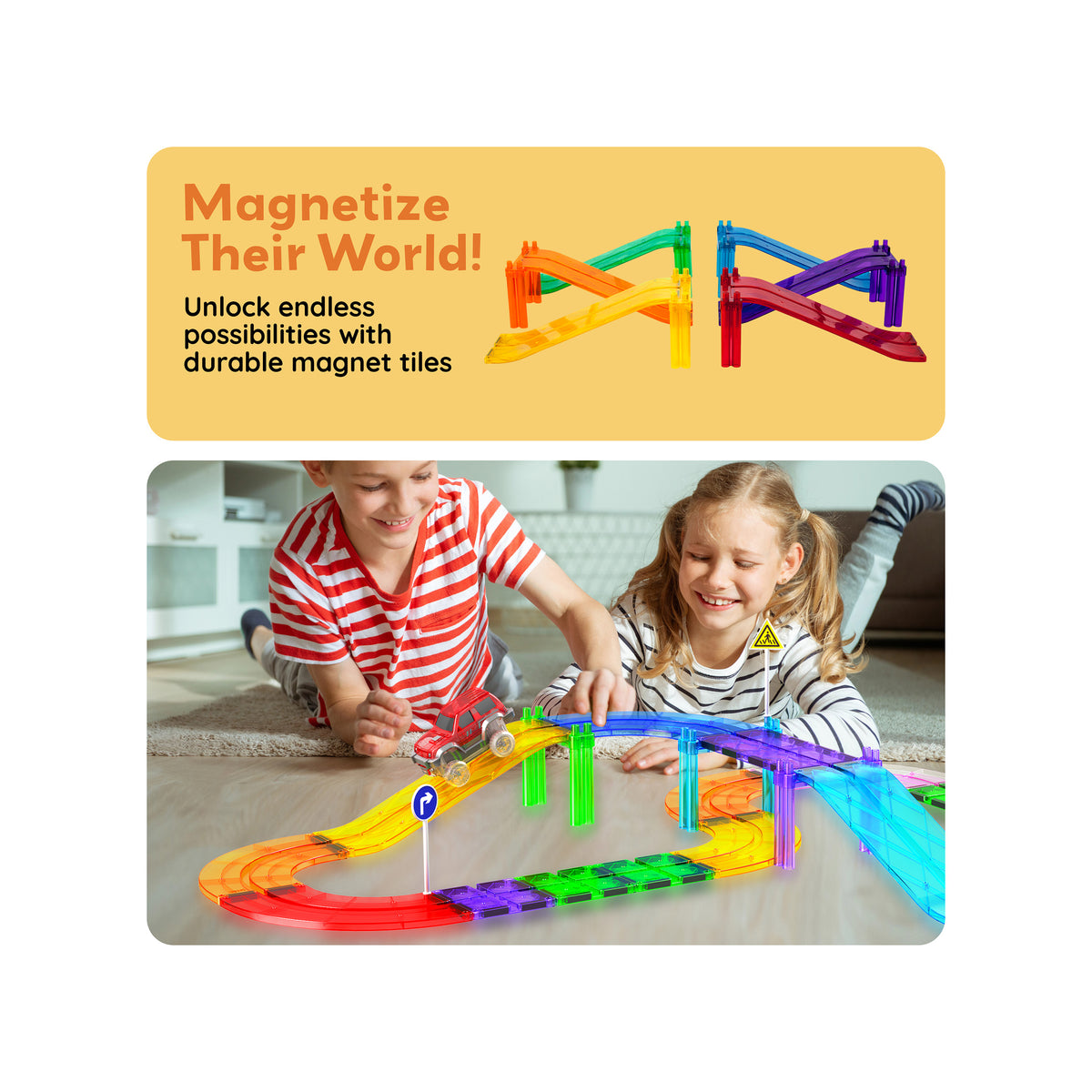 Magnet Build Ramps Magnetic Race Track Expansion Set 6pc Ramps | PicassoTiles