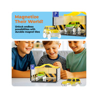 PicassoTiles Magnetic Race Car Track Parking Garage Expansion Pack
