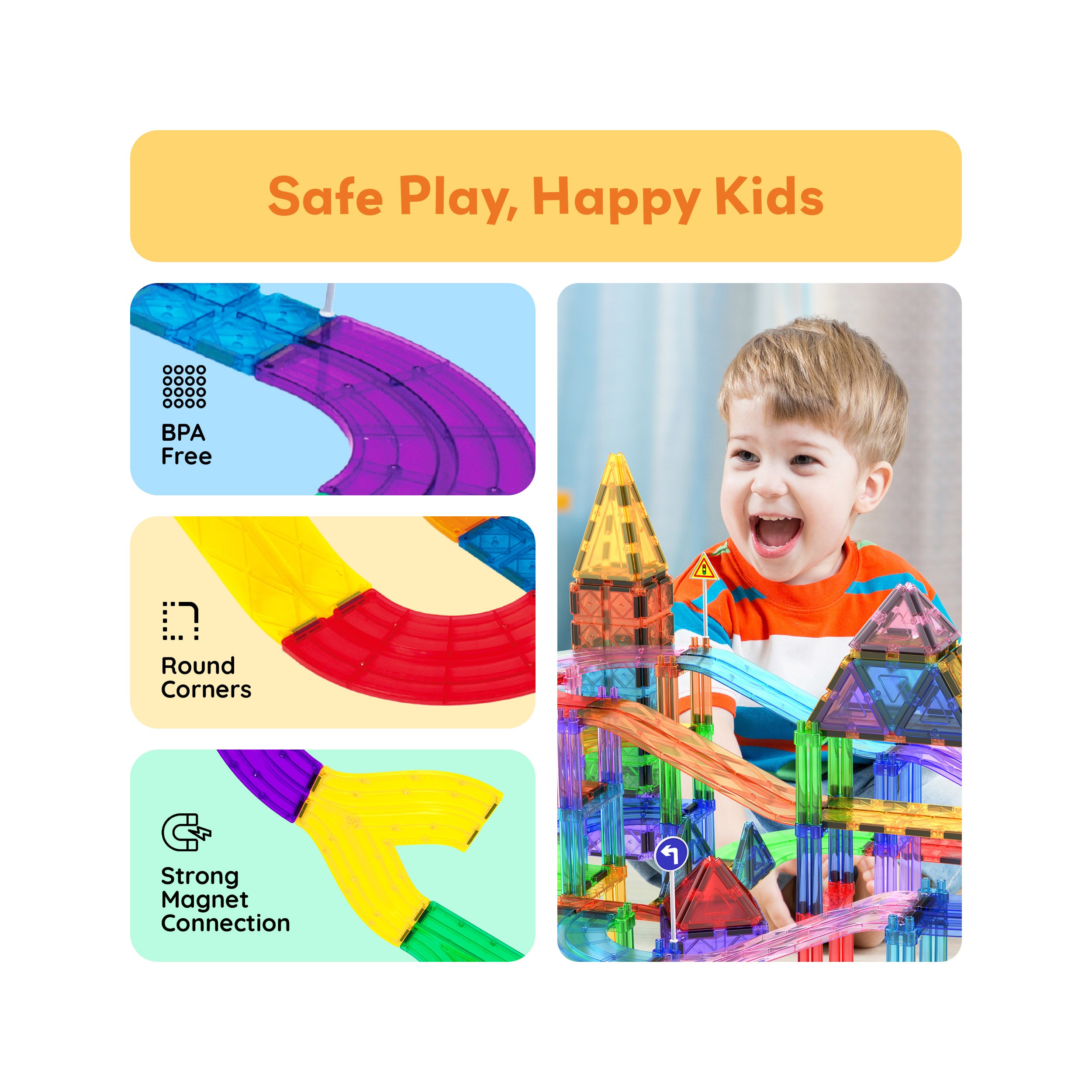 Magnetic Race Track Expansion Set 12pc | PicassoTiles · PicassoTiles