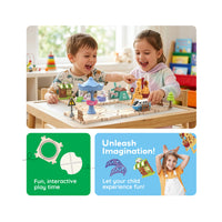 PicassoTiles 74PC Train Track Builder Set STEM Construction Toy for Kids 3+