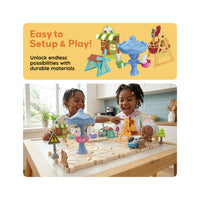 PicassoTiles 74PC Train Track Builder Set STEM Construction Toy for Kids 3+