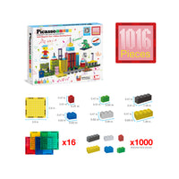 PicassoTiles 1016pc Magnetic Brick and Tiles Combo Set
