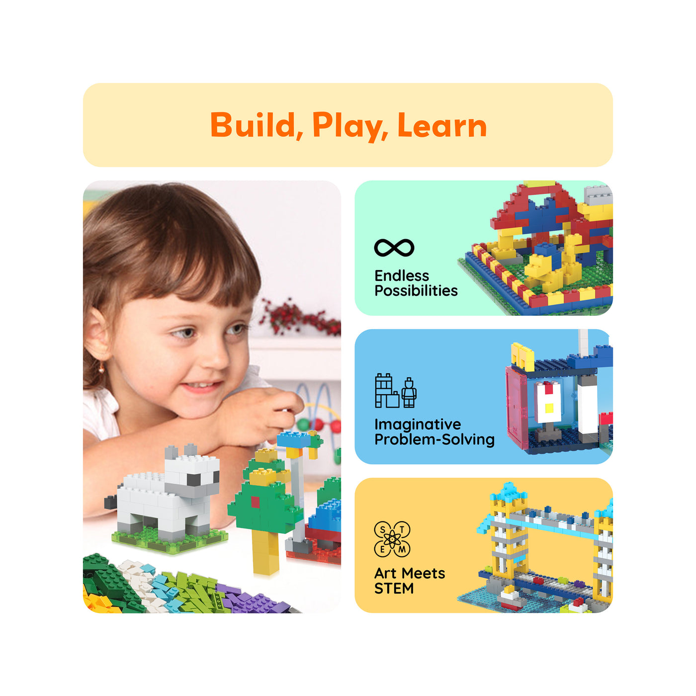 PicassoTiles 1016pc Magnetic Brick and Tiles Combo Set