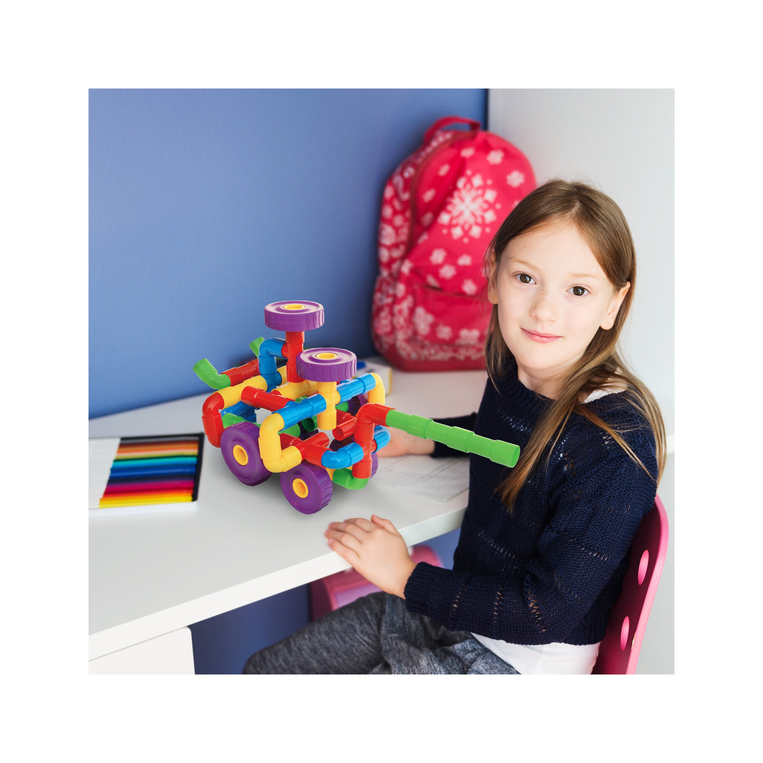 PicassoTiles Tube Building Block w/Musical Kit Pipes Puzzle Toy Set